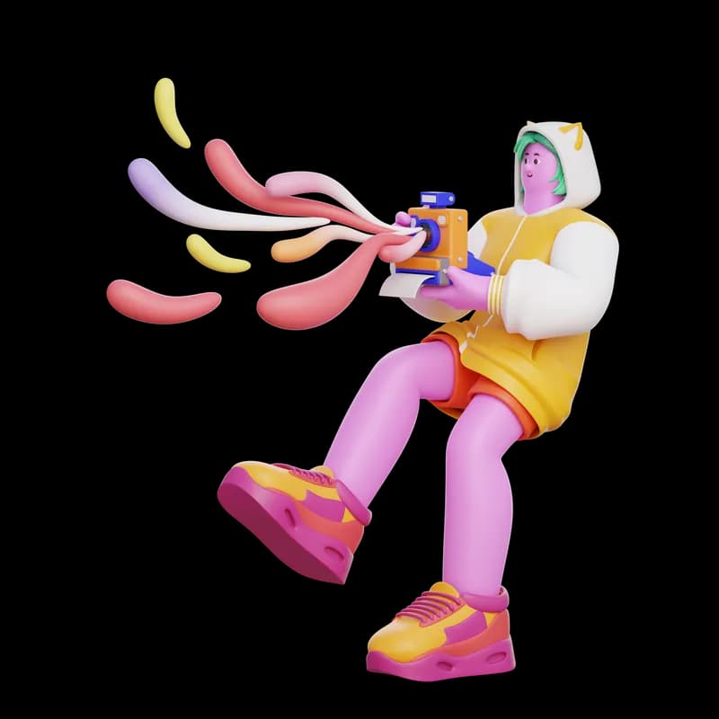 Fanny character taking photographs